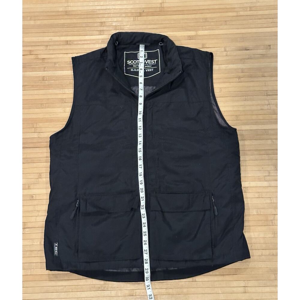 ScotteVest Men's L Quest Vest TEC Pockets Travel Gadgets Black RFID Tech Hooded - Picture 15 of 15